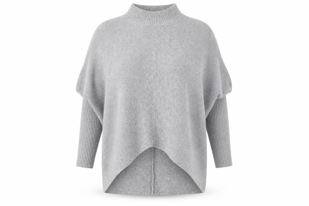 Nine Womens Grey Mock Neck Acrylic Pullover Jumper Size 12
