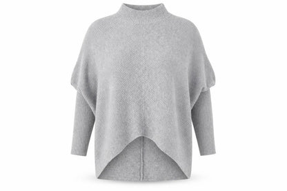 Nine Womens Grey Mock Neck Acrylic Pullover Jumper Size 12