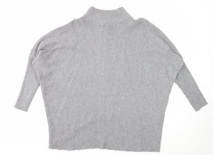 Nine Womens Grey Mock Neck Acrylic Pullover Jumper Size 12