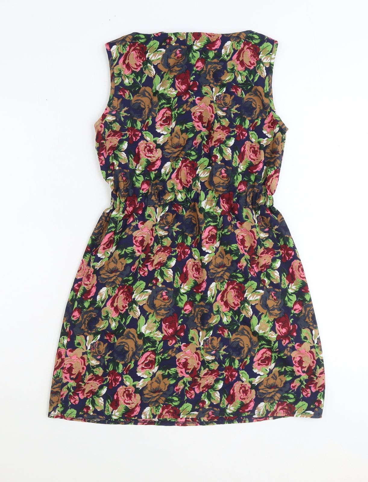 Iska Womens Multicoloured Floral Polyester Mini Size 8 Boat Neck Zip