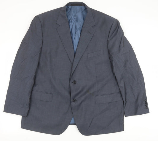 Marks and Spencer Mens Blue Wool Jacket Suit Jacket Size 48 Regular
