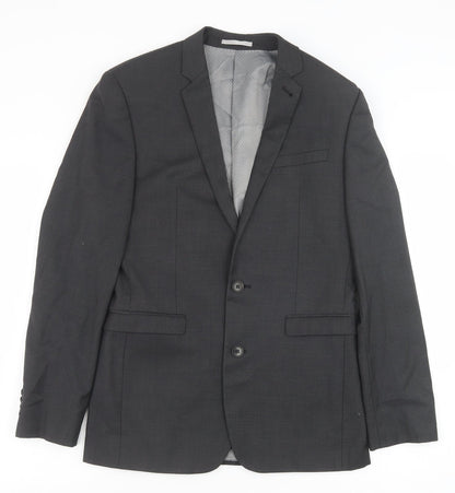 Preloved NEXT Mens Grey Wool Jacket Suit Jacket Size 36 Regular - Front