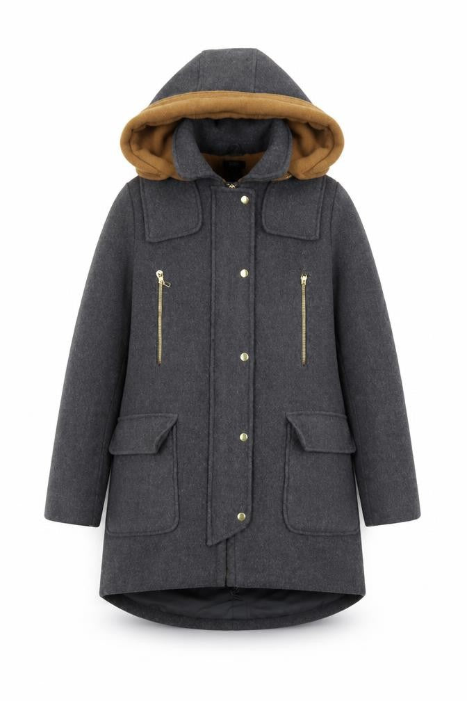 F&F Womens Grey Pea Coat Coat Size 8 Zip