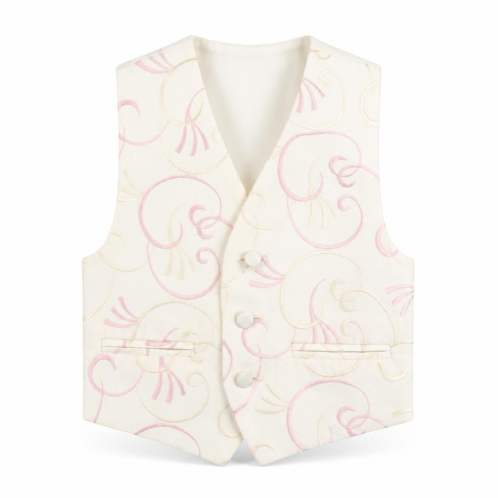 Pronuptia Boys Ivory Geometric Jacket Waistcoat Size 2-3 Years Button - Textured
