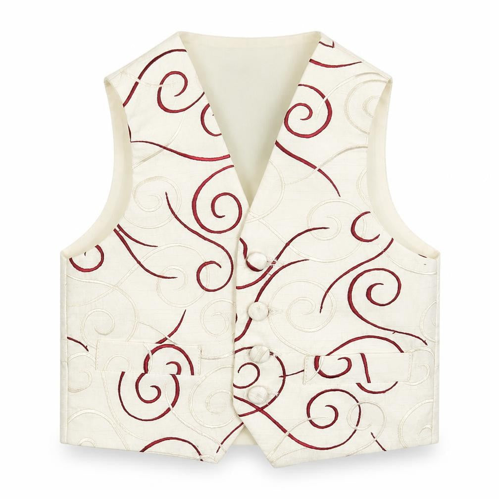 HEIRLOOM Boys Ivory Geometric Jacket Waistcoat Size 2-3 Years Button - Textured