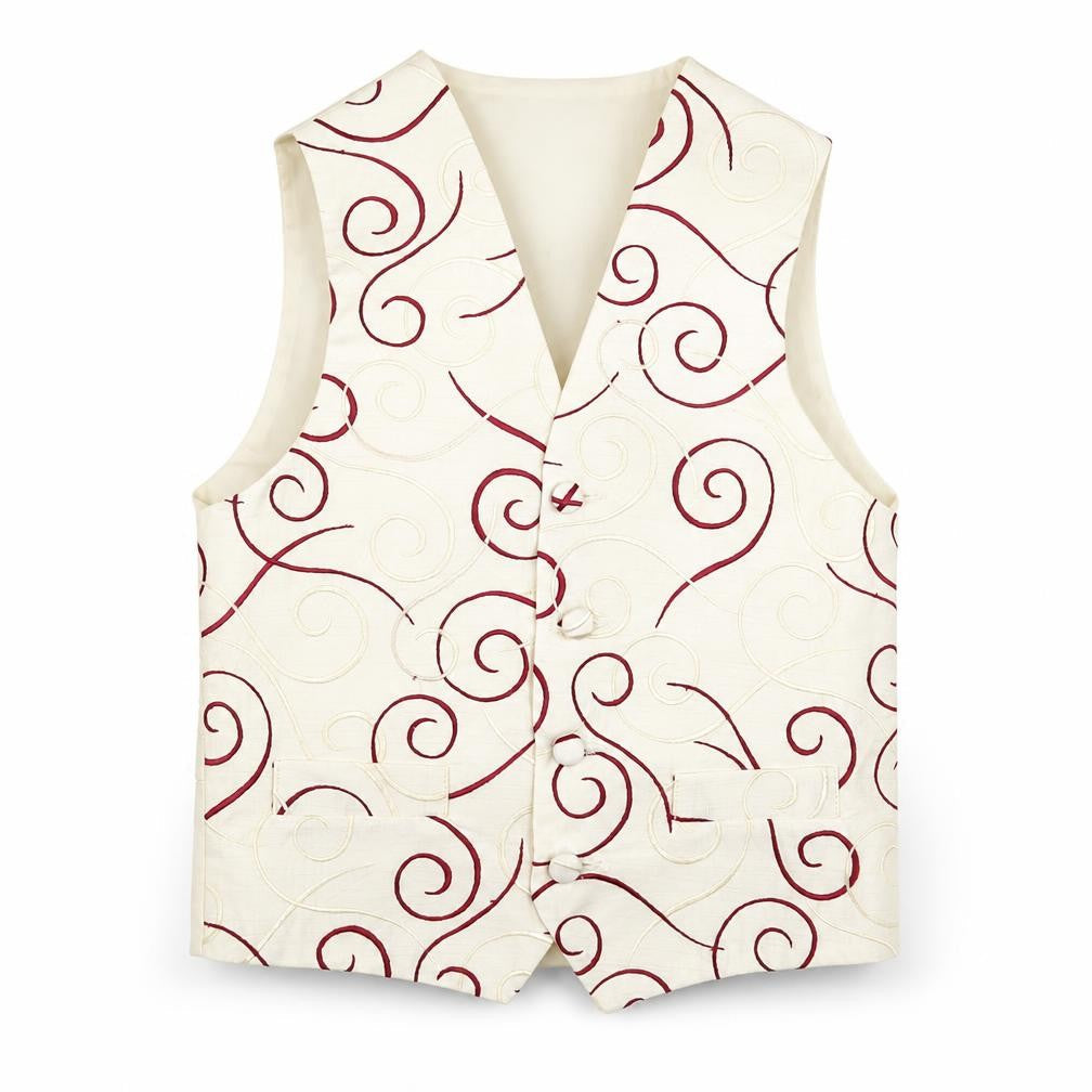 HEIRLOOM Boys Ivory Geometric Jacket Waistcoat Size 7-8 Years Button