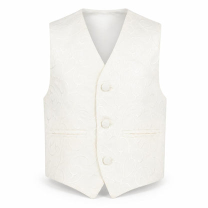 Pronuptia Boys Ivory Geometric Jacket Waistcoat Size 3-4 Years Button