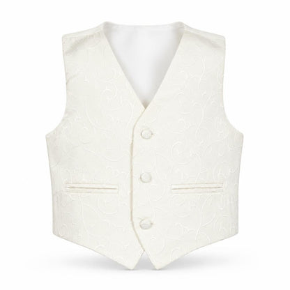 Pronuptia Boys Ivory Geometric Jacket Waistcoat Size 5-6 Years Button
