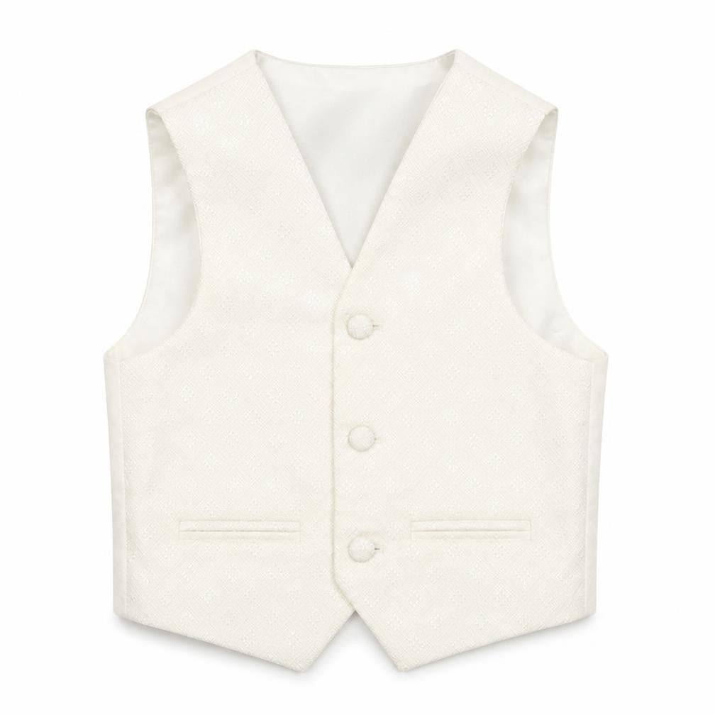 Berlington Bertie Boys White Geometric Jacket Waistcoat Size 3-4 Years Button