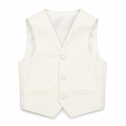 Berlington Bertie Boys White Geometric Jacket Waistcoat Size 3-4 Years Button
