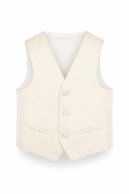 Pronuptia Boys Ivory Geometric Jacket Waistcoat Size 2-3 Years Button