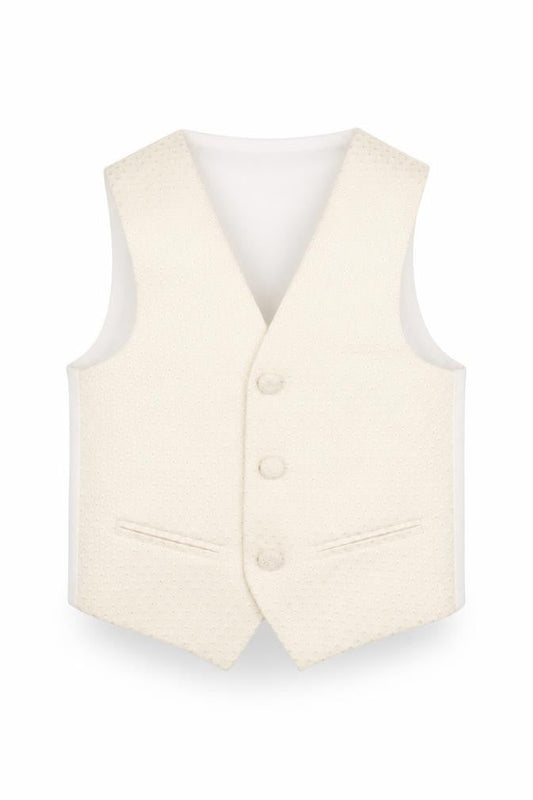 Pronuptia Boys Ivory Geometric Jacket Waistcoat Size 2-3 Years Button