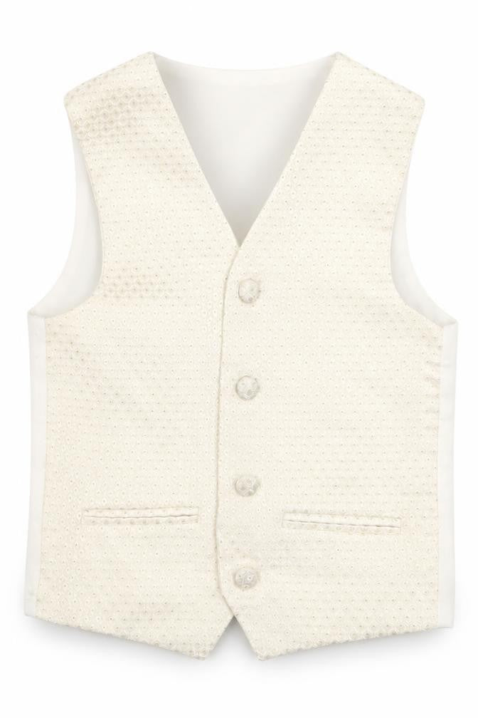 Roberts Boys Ivory Jacket Waistcoat Size 5-6 Years Button - Textured