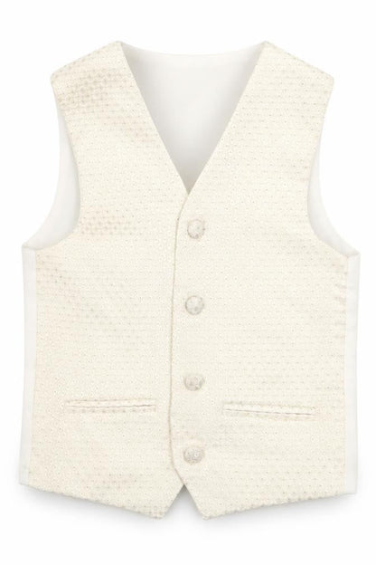 Roberts Boys Ivory Jacket Waistcoat Size 5-6 Years Button - Textured
