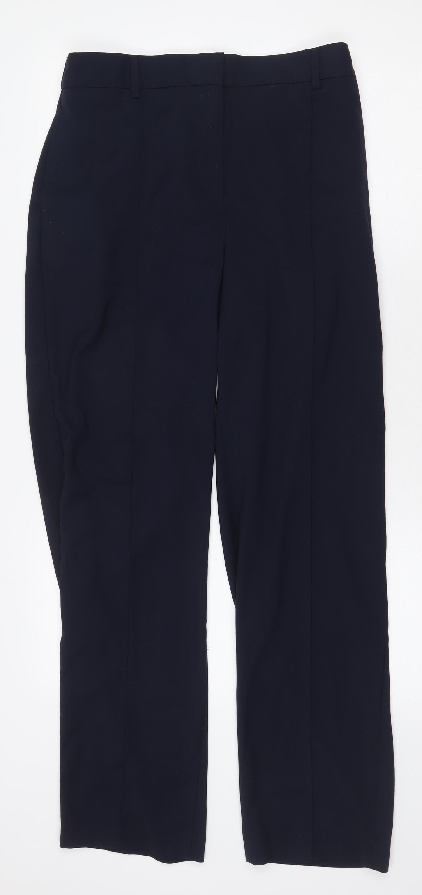 Marks and Spencer Womens Blue Polyester Dress Pants Trousers Size 14 Regular Zip