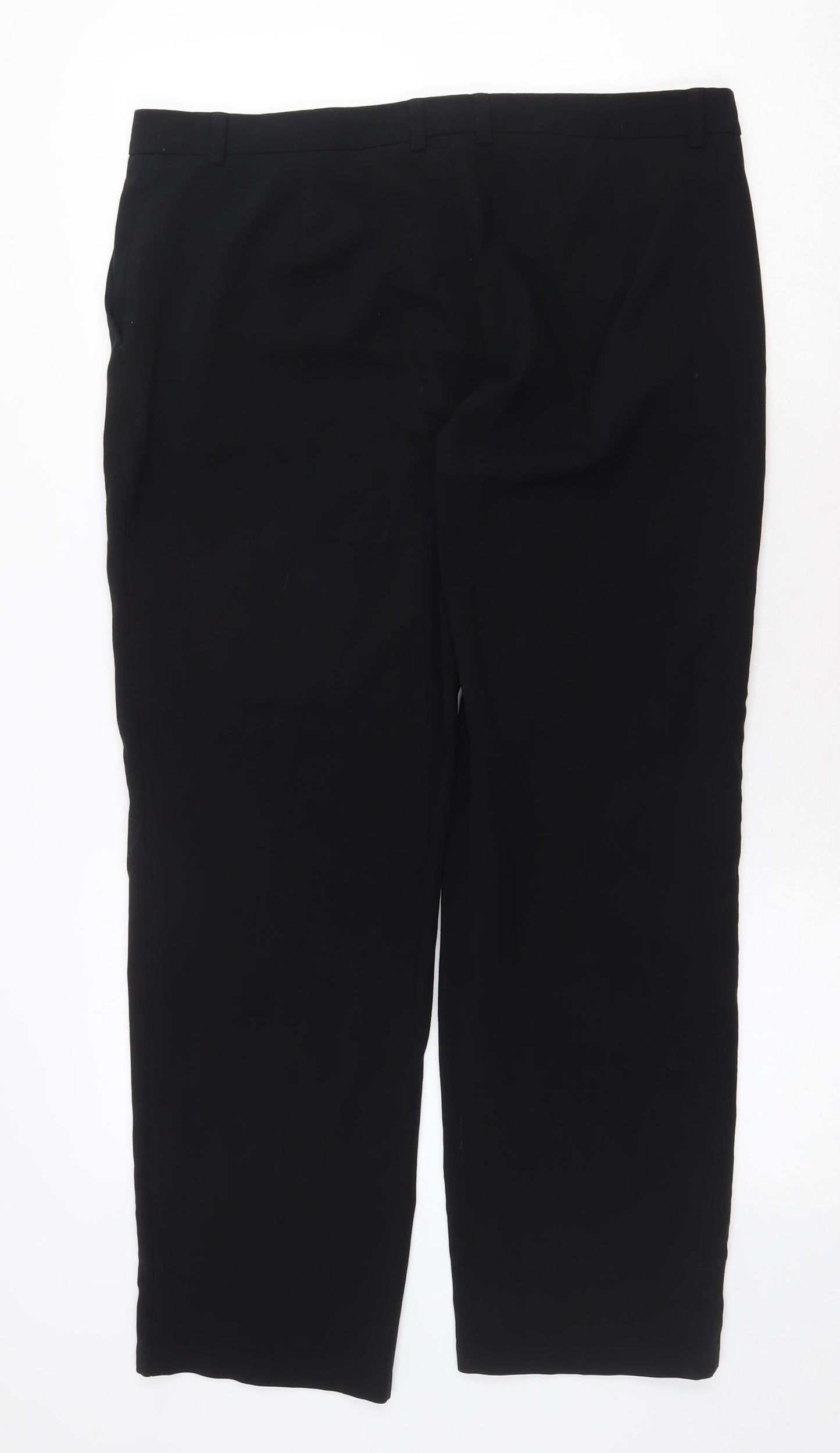 Marks and Spencer Womens Black Polyester Trousers Size 16 Regular Zip