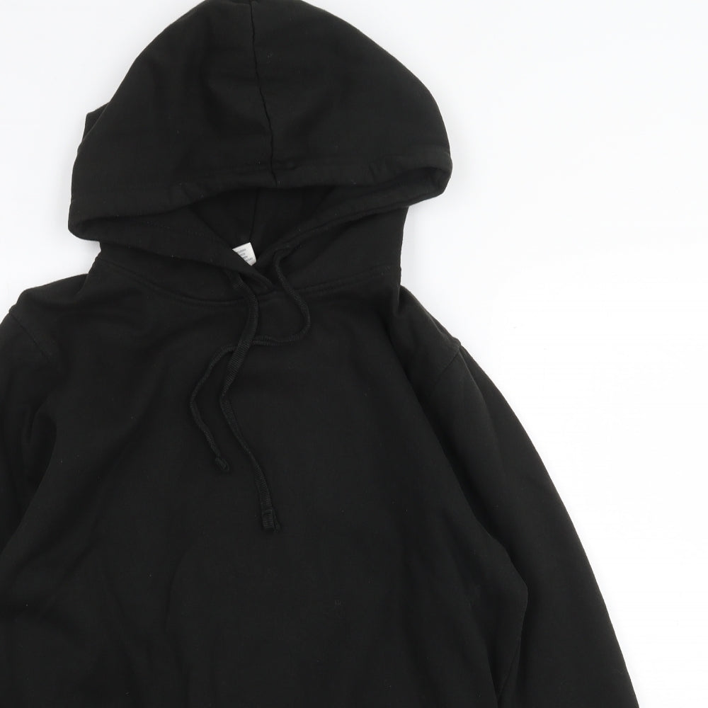 Uneek Womens Black Cotton Pullover Hoodie Size M Pullover