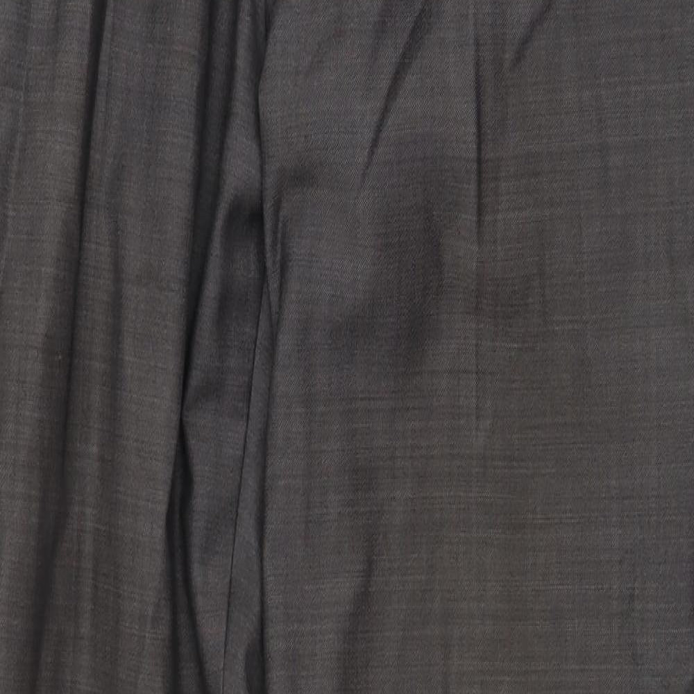 Preworn Womens Grey Polyester Trousers Size 32 in Regular Zip