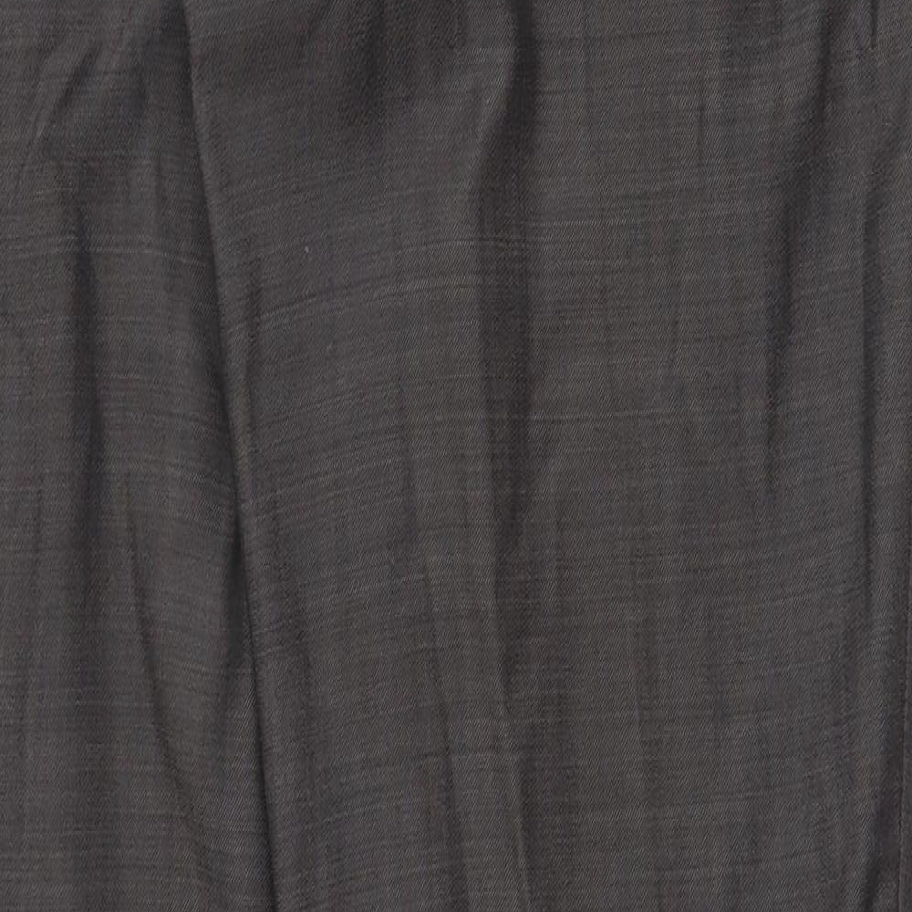 Preworn Womens Grey Polyester Trousers Size 32 in Regular Zip