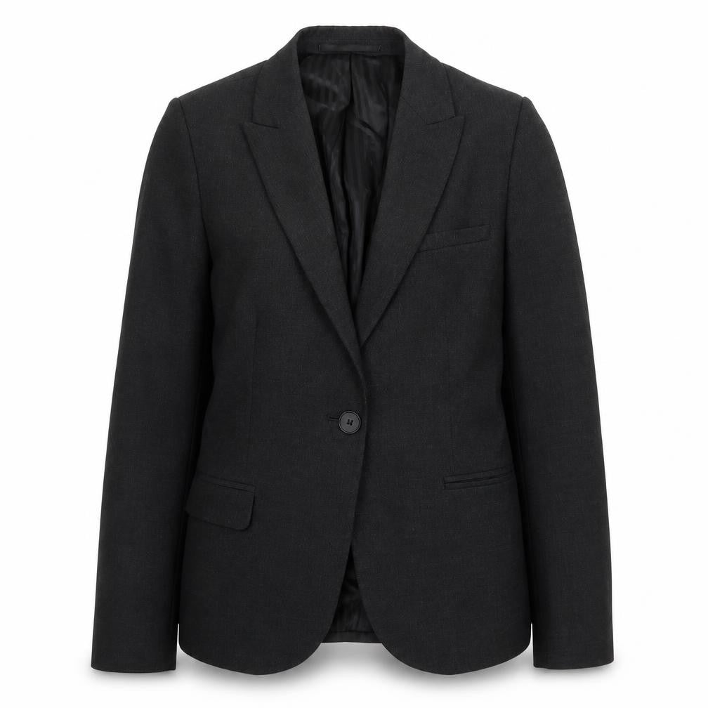 Preworn Womens Grey Jacket Blazer Size 10 Button