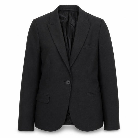 Preworn Womens Grey Jacket Blazer Size 10 Button
