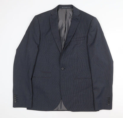 Next Mens Blue Polyester Jacket Suit Jacket Size 40 Regular