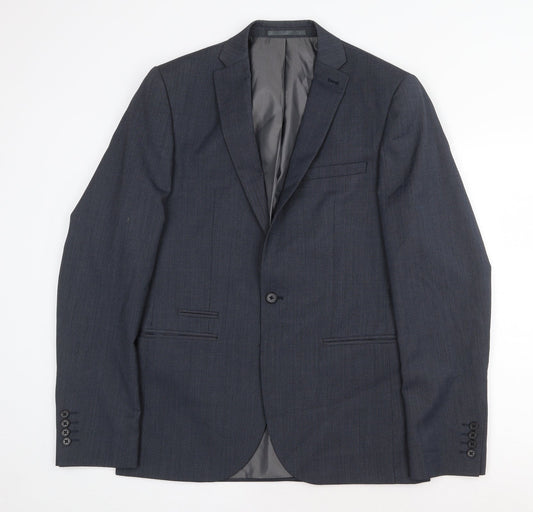 NEXT Mens Blue Polyester Jacket Suit Jacket Size 40 Regular