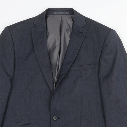Next Mens Blue Polyester Jacket Suit Jacket Size 40 Regular