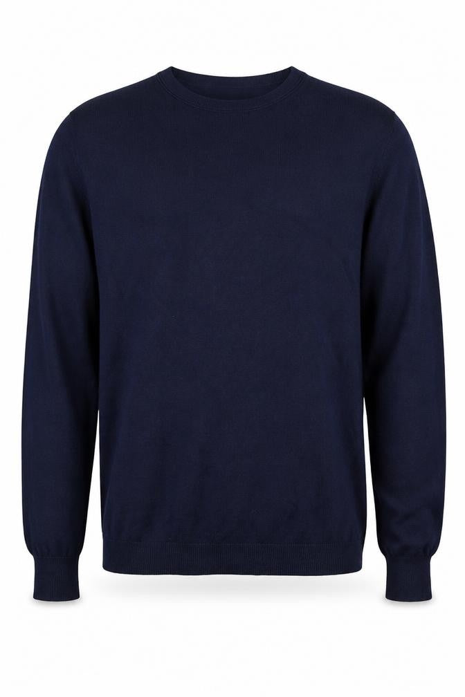 Zara Mens Blue Round Neck Viscose Pullover Jumper Size M Long Sleeve