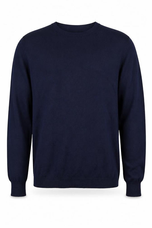 Zara Mens Blue Round Neck Viscose Pullover Jumper Size M Long Sleeve