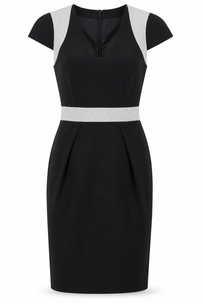Dorothy Perkins Womens Black Polyester Sheath Size 8 V-Neck Zip