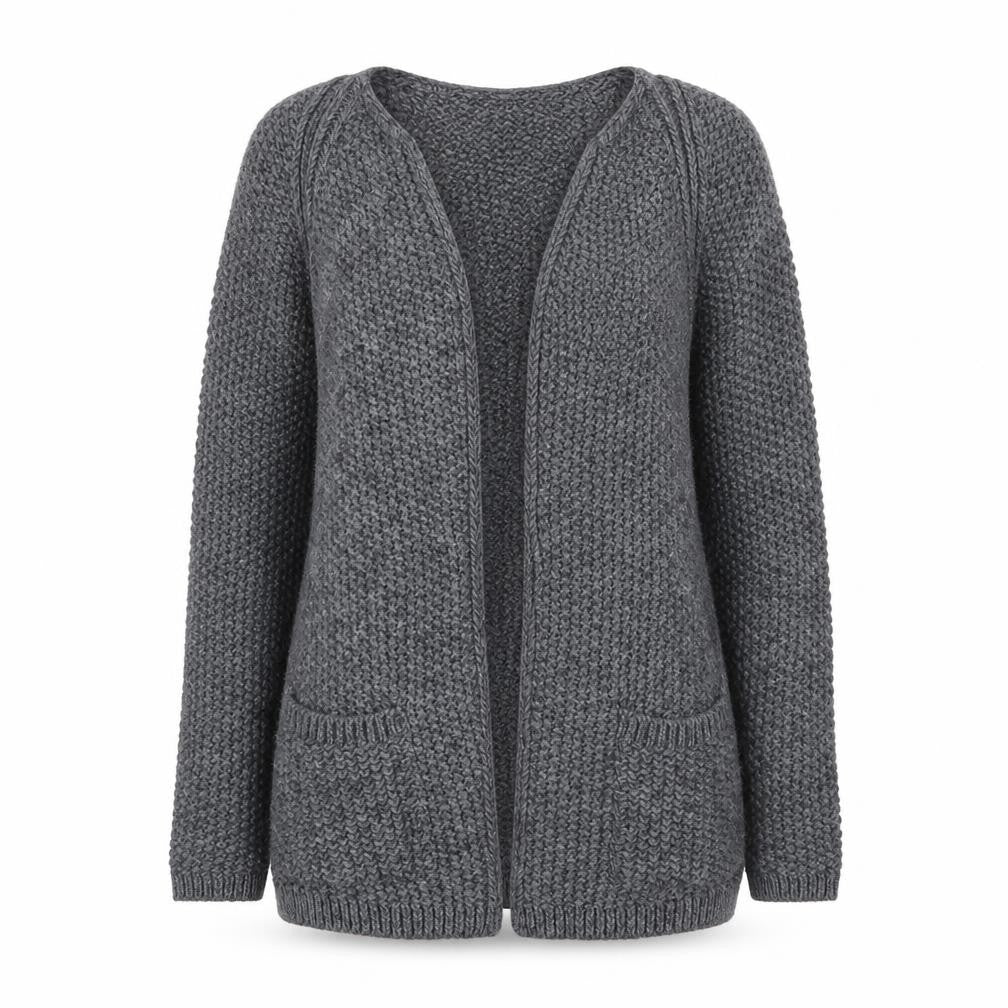 Next Womens Grey V-Neck Acrylic Cardigan Jumper Size XS