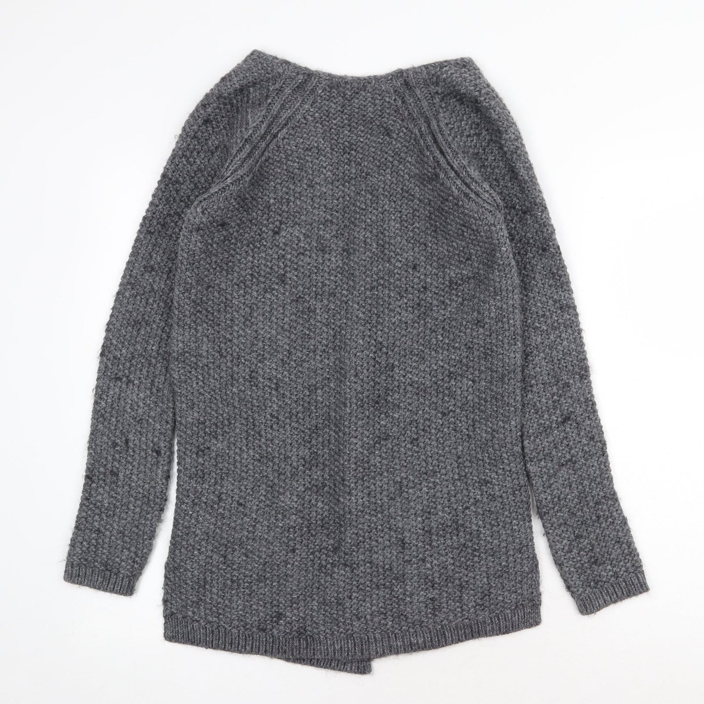 NEXT Womens Grey V-Neck Acrylic Cardigan Jumper Size XS