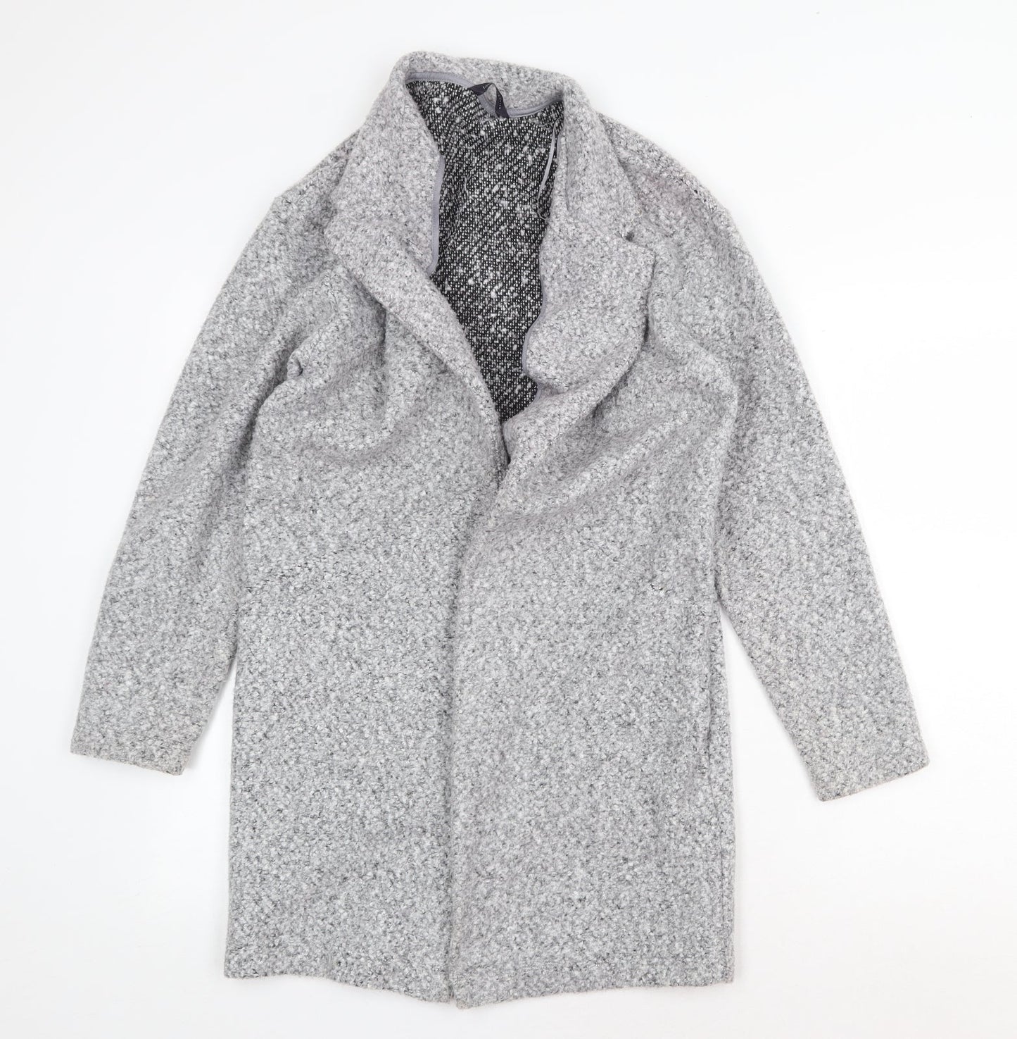 Marks and Spencer Womens Grey V-Neck Polyester Cardigan Jumper Size 8
