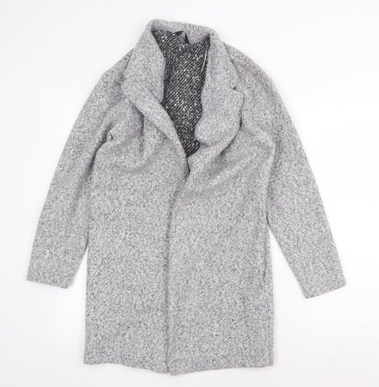 Marks and Spencer Womens Grey V-Neck Polyester Cardigan Jumper Size 8
