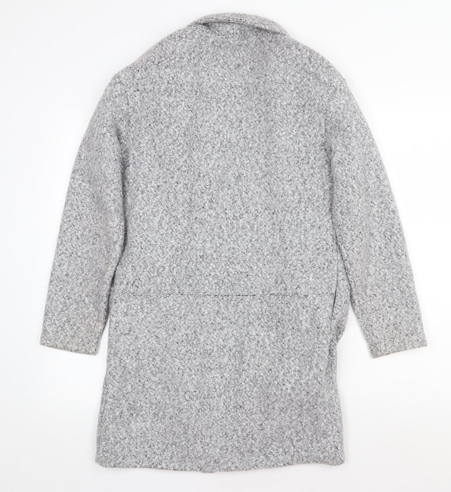 Marks and Spencer Womens Grey V-Neck Polyester Cardigan Jumper Size 8