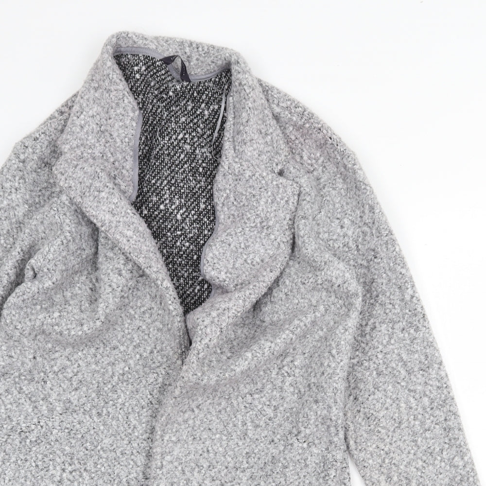 Marks and Spencer Womens Grey V-Neck Polyester Cardigan Jumper Size 8