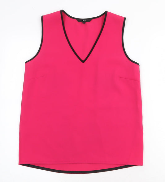 NEXT Womens Pink Polyester Basic Tank Size 8 V-Neck