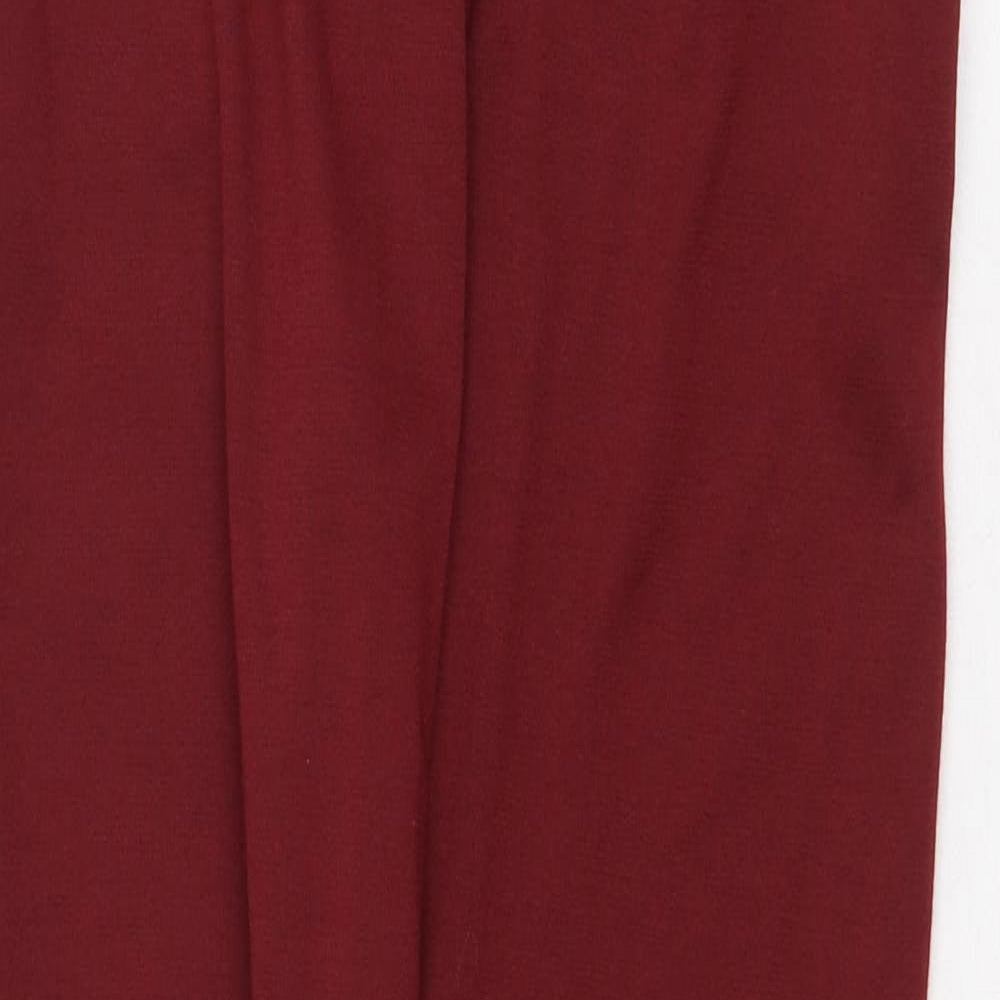 Preworn Womens Red Polyester Jogger Trousers Size S Regular Drawstring