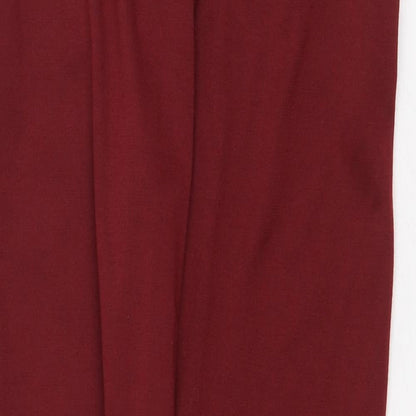 Preworn Womens Red Polyester Jogger Trousers Size S Regular Drawstring