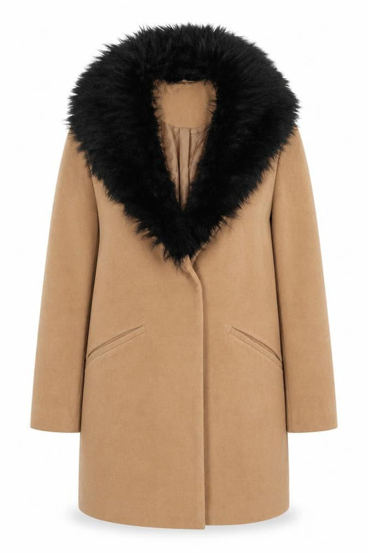 Atmosphere Womens Beige Overcoat Coat Size 8 Snap
