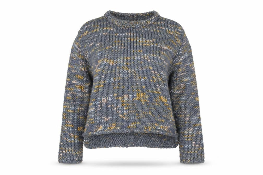 MNG Womens Grey Round Neck Acrylic Pullover Jumper Size S