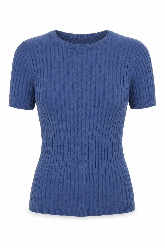 Oodji Womens Blue Round Neck Cotton Pullover Jumper Size M