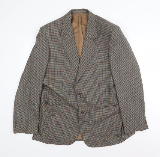 Varteks International Mens Brown Geometric Polyester Jacket Suit Jacket Size 40 Regular