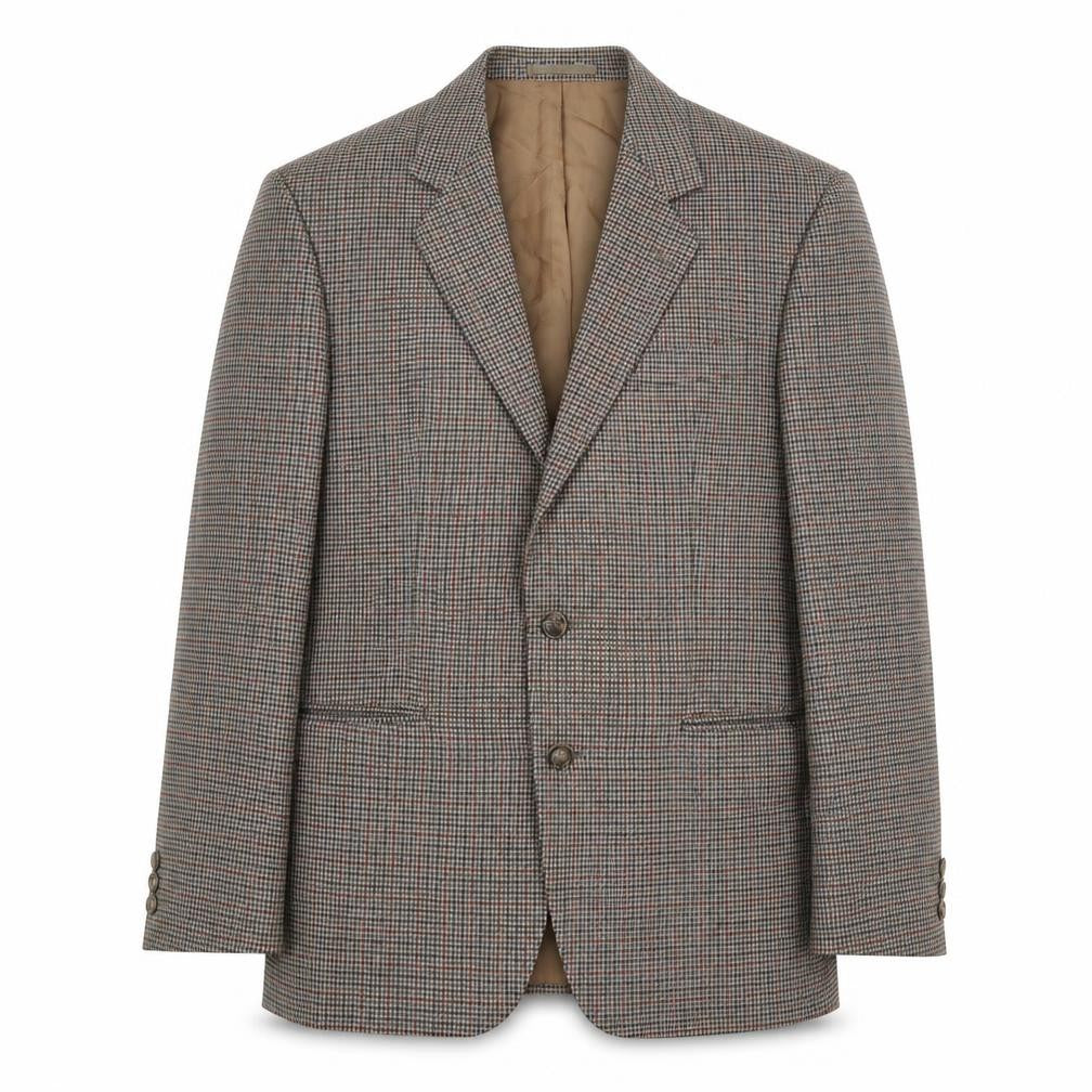 Varteks International Mens Brown Geometric Polyester Jacket Suit Jacket Size 40 Regular