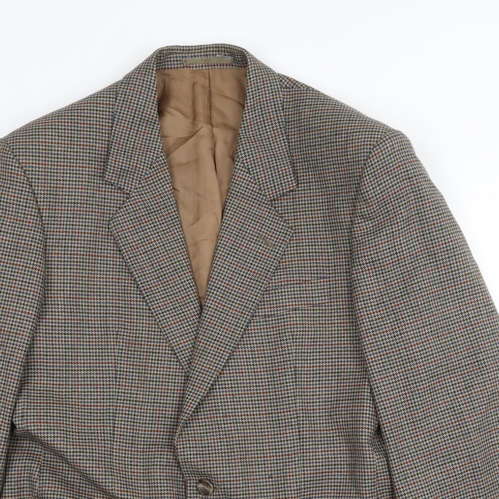 Varteks International Mens Brown Geometric Polyester Jacket Suit Jacket Size 40 Regular