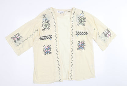 Missguided Womens Beige Polyester Kimono Blouse Size M V-Neck