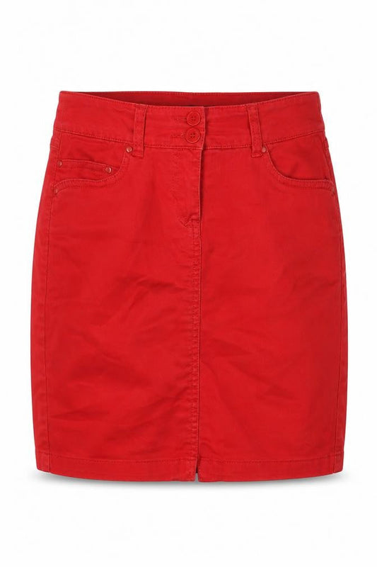 Colin's Womens Red Cotton Straight & Pencil Skirt Size 6 Zip