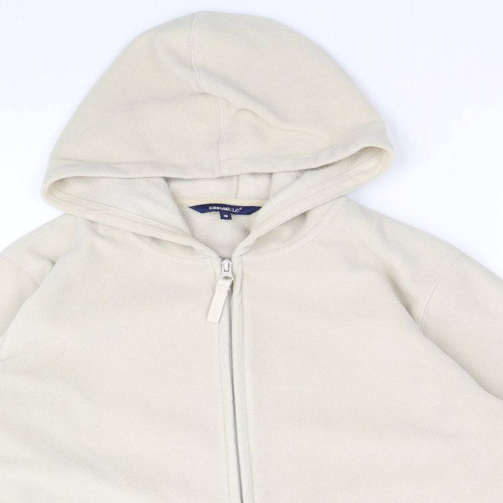 Casual Club Womens Beige Jacket Size 16 Zip