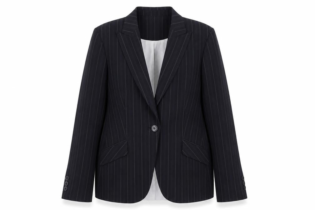 NEXT Womens Blue Striped Polyester Jacket Blazer Size 14